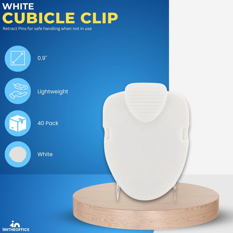 1InTheOffice Cubicle Clips  White  40/Pack (White) - Image 2